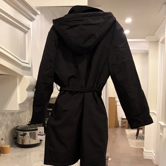 Michael Kors Black Trench Coat with Belt - Picture 8 of 11